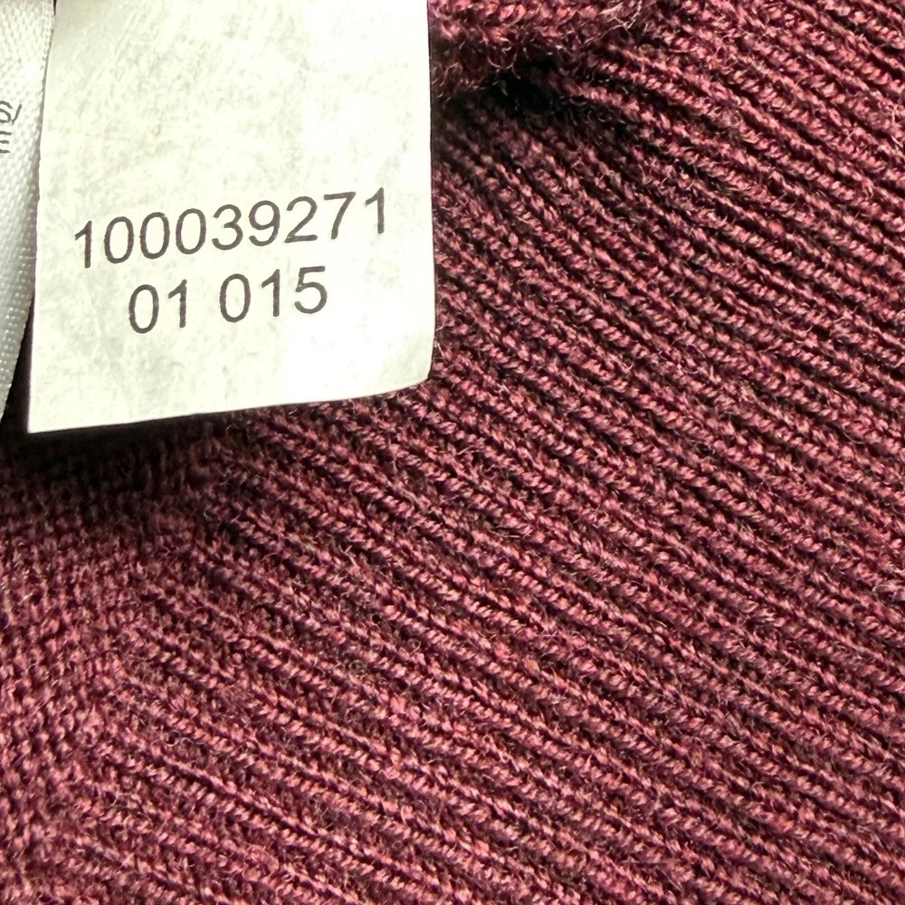 Brooks Brothers 346 Red‎ Extra Fine Merino Wool V Neck Sweater Mens XL burgundy